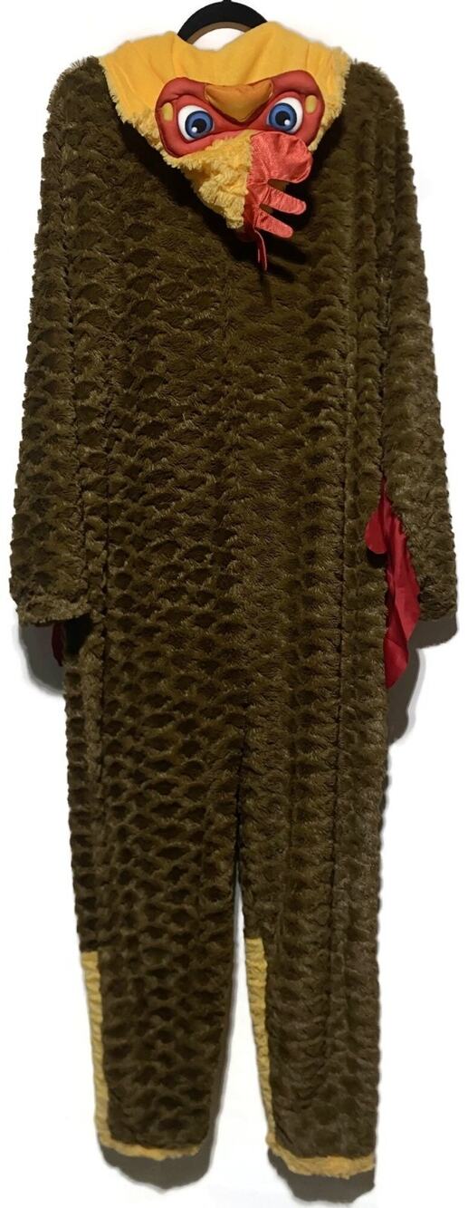 Briefly Stated Adult One-Piece Chicken Costume XL Brown Yellow Red PolyesterChin
